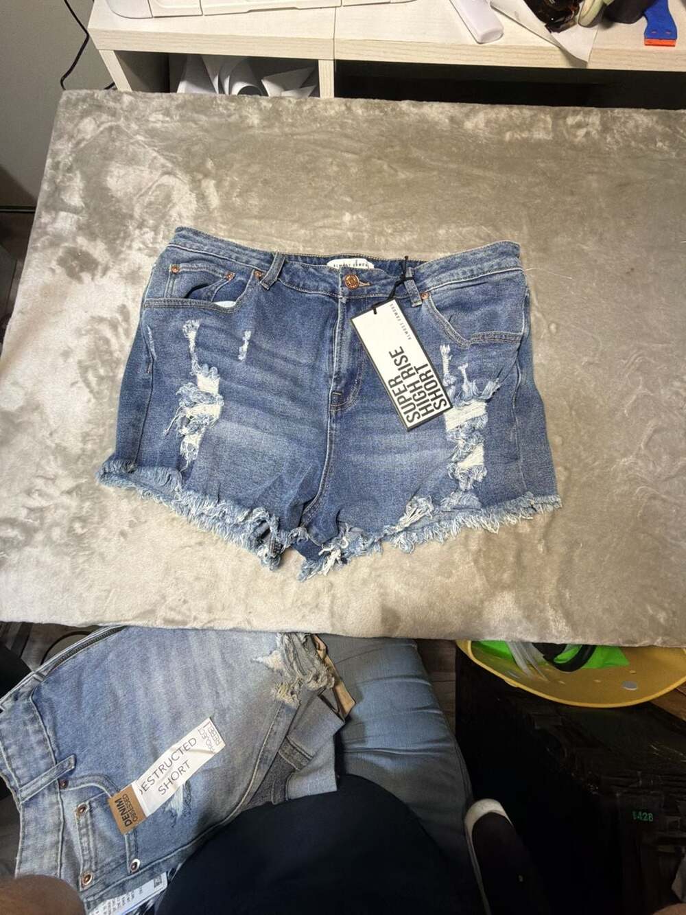 Almost Famous Super High Rise Distressed Denim Shorts Size 17